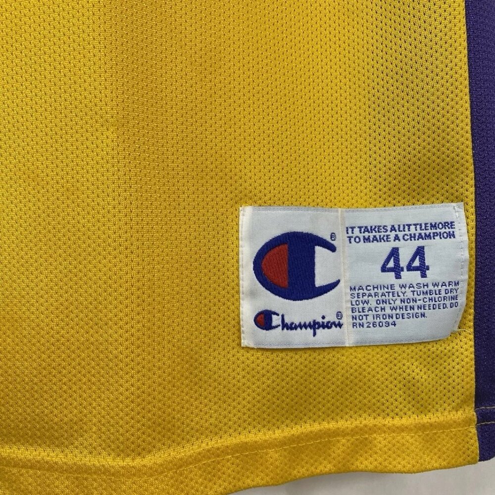 VTG Champion Los Angeles Lakers Kobe Bryant #8 Yellow NBA Jersey Size Large - Picture 5 of 7